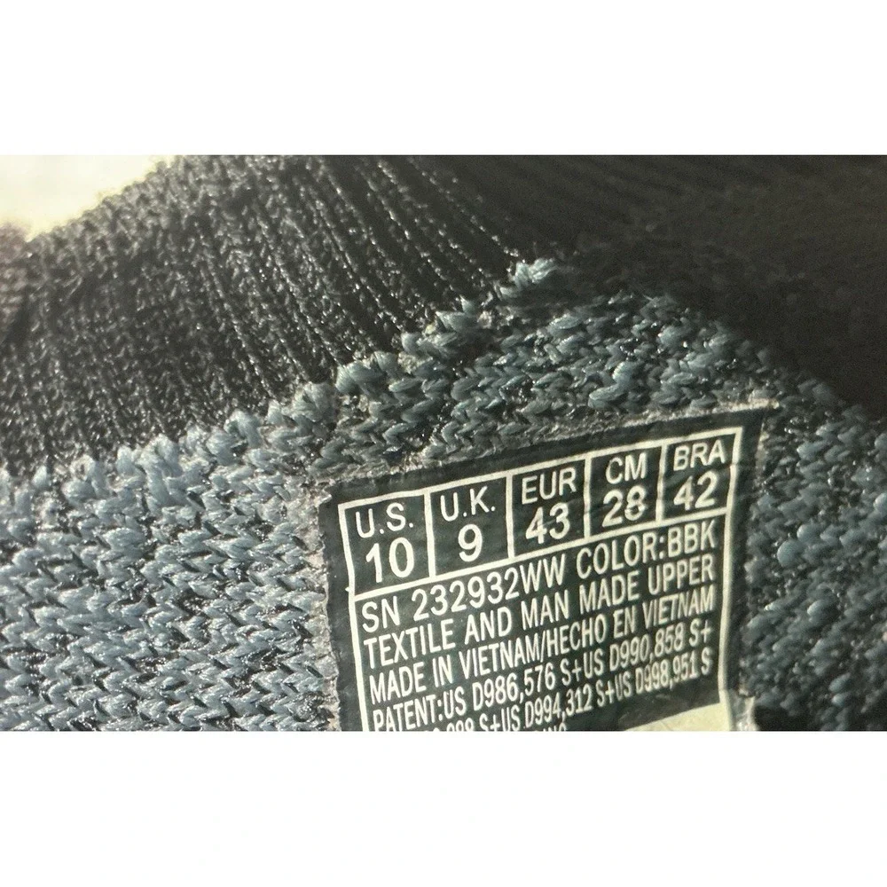 Skechers Slip-ins Edgeride Mens 10 Extra Wide Black Grey Sneakers 232932WW BBK